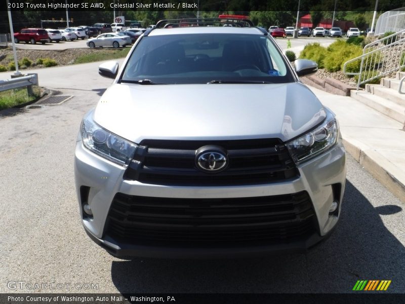 Celestial Silver Metallic / Black 2018 Toyota Highlander SE AWD