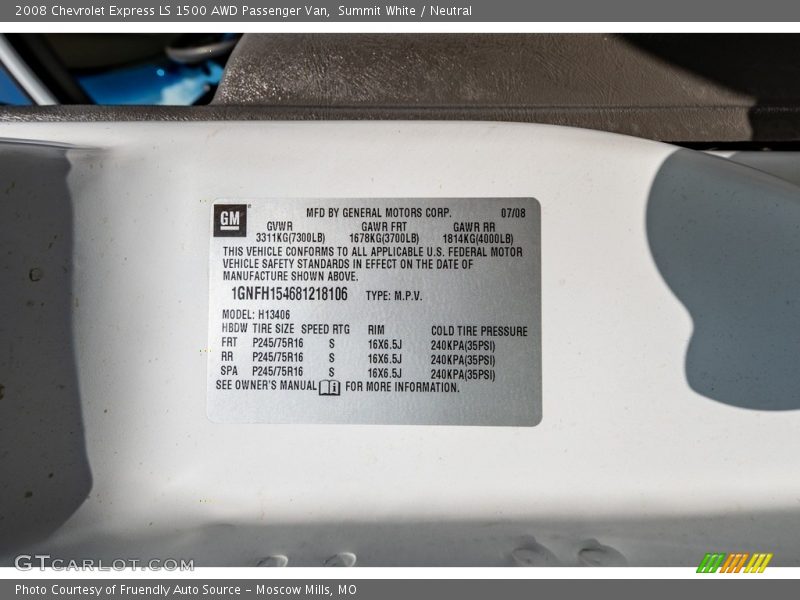 Summit White / Neutral 2008 Chevrolet Express LS 1500 AWD Passenger Van