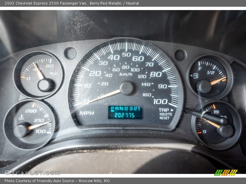 2003 Express 2500 Passenger Van 2500 Passenger Van Gauges