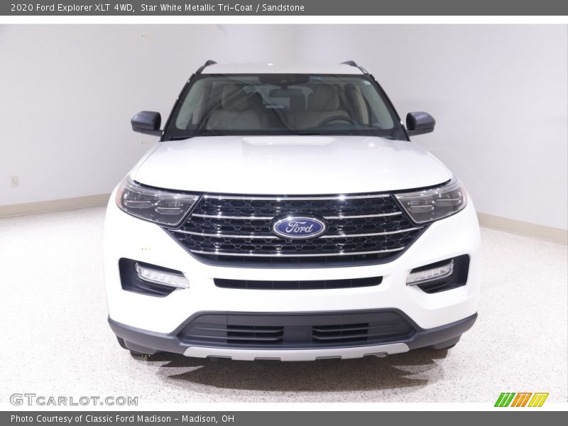 Star White Metallic Tri-Coat / Sandstone 2020 Ford Explorer XLT 4WD
