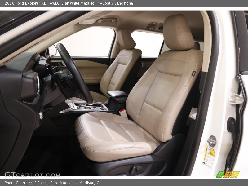Star White Metallic Tri-Coat / Sandstone 2020 Ford Explorer XLT 4WD