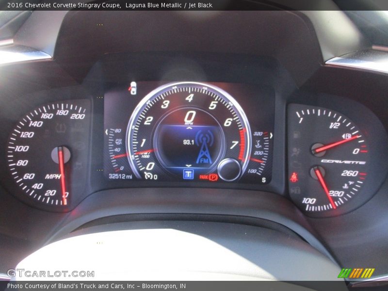 Laguna Blue Metallic / Jet Black 2016 Chevrolet Corvette Stingray Coupe