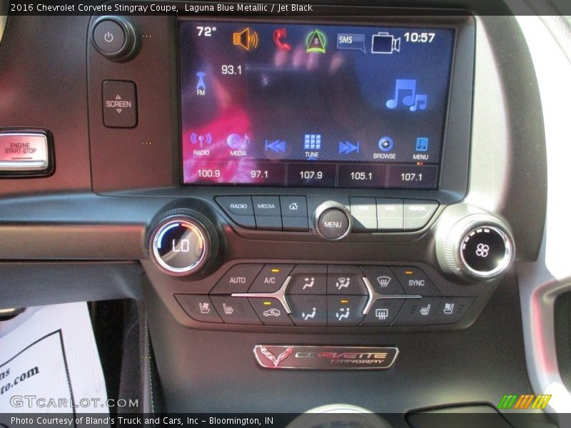 Laguna Blue Metallic / Jet Black 2016 Chevrolet Corvette Stingray Coupe