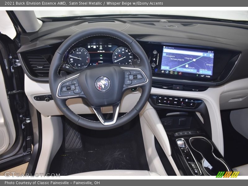 Satin Steel Metallic / Whisper Beige w/Ebony Accents 2021 Buick Envision Essence AWD