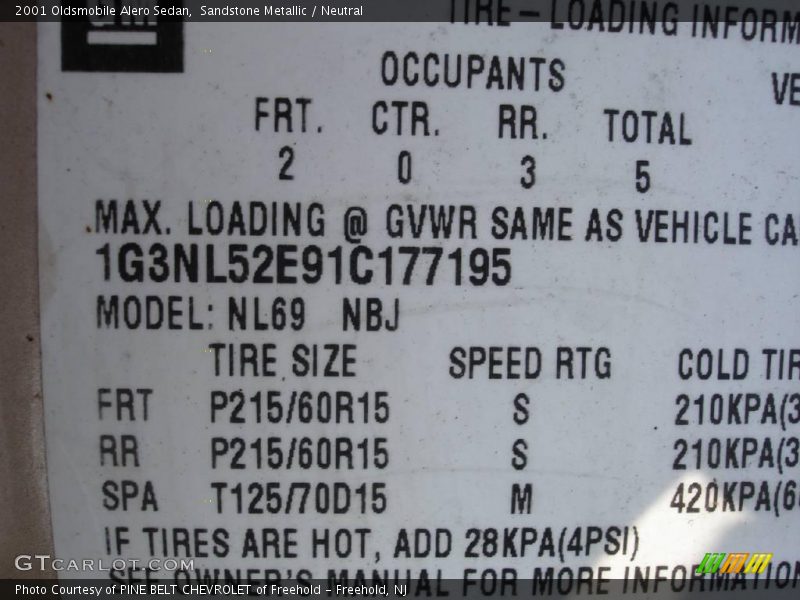 Sandstone Metallic / Neutral 2001 Oldsmobile Alero Sedan