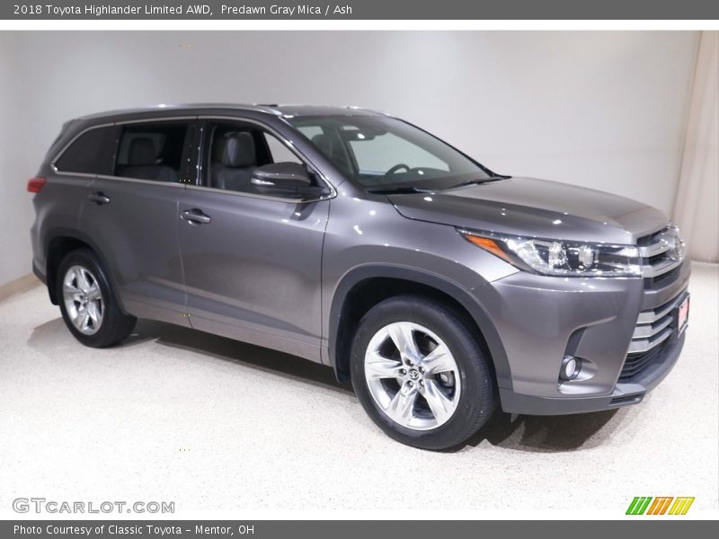 Predawn Gray Mica / Ash 2018 Toyota Highlander Limited AWD