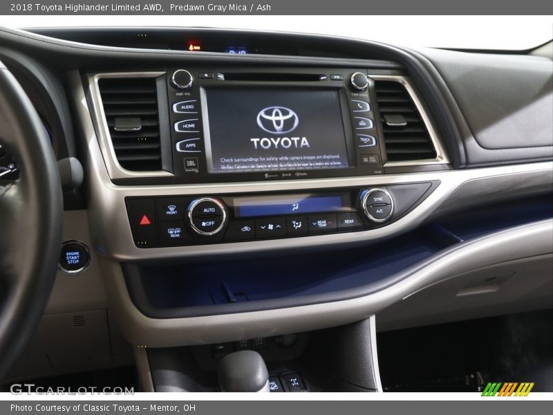 Predawn Gray Mica / Ash 2018 Toyota Highlander Limited AWD