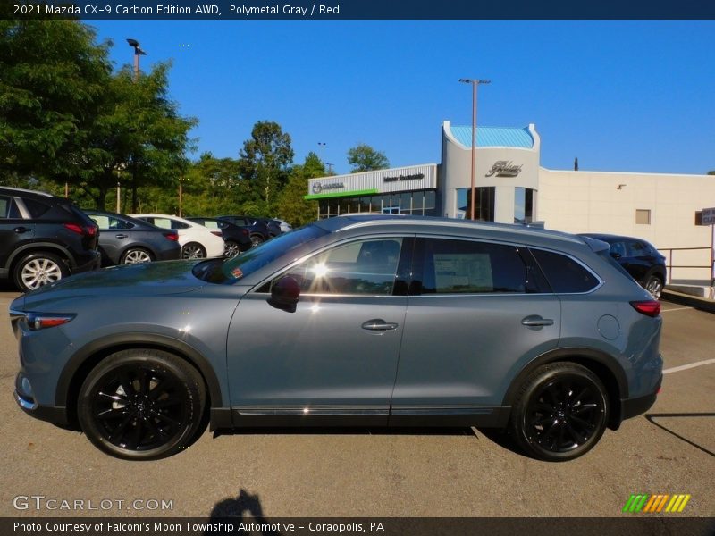 Polymetal Gray / Red 2021 Mazda CX-9 Carbon Edition AWD
