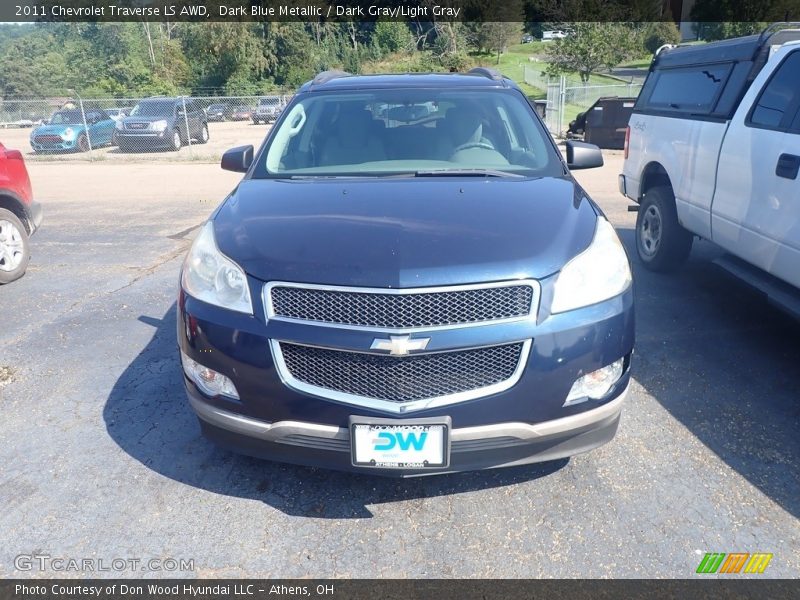Dark Blue Metallic / Dark Gray/Light Gray 2011 Chevrolet Traverse LS AWD