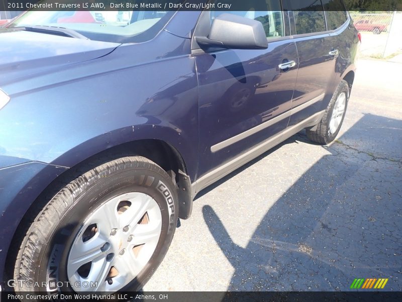 Dark Blue Metallic / Dark Gray/Light Gray 2011 Chevrolet Traverse LS AWD