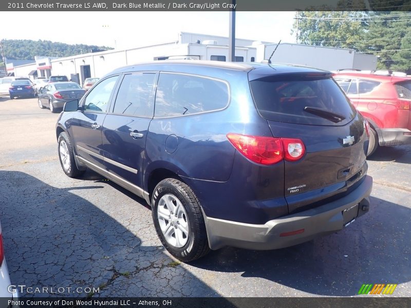 Dark Blue Metallic / Dark Gray/Light Gray 2011 Chevrolet Traverse LS AWD