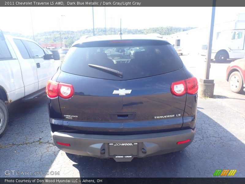 Dark Blue Metallic / Dark Gray/Light Gray 2011 Chevrolet Traverse LS AWD