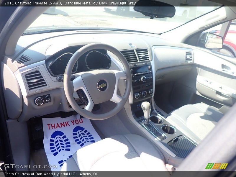 Dark Blue Metallic / Dark Gray/Light Gray 2011 Chevrolet Traverse LS AWD
