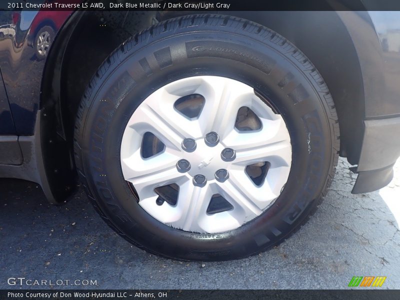 Dark Blue Metallic / Dark Gray/Light Gray 2011 Chevrolet Traverse LS AWD