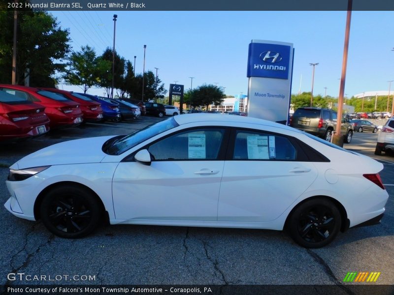 Quartz White / Black 2022 Hyundai Elantra SEL