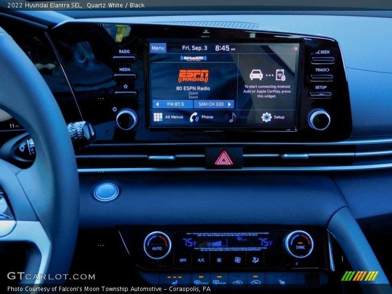 Quartz White / Black 2022 Hyundai Elantra SEL