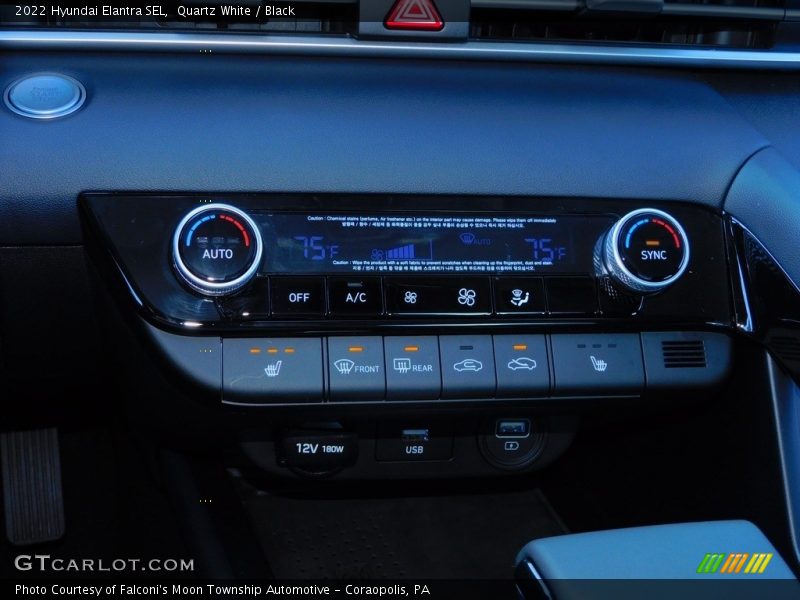 Quartz White / Black 2022 Hyundai Elantra SEL