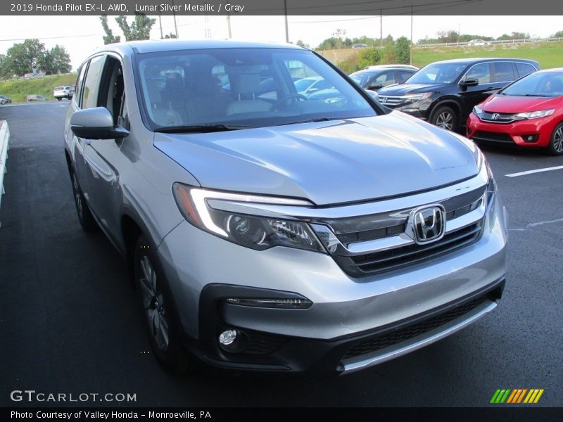 Lunar Silver Metallic / Gray 2019 Honda Pilot EX-L AWD