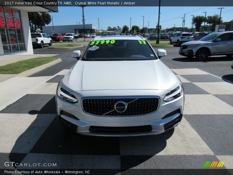 Crystal White Pearl Metallic / Amber 2017 Volvo V90 Cross Country T6 AWD