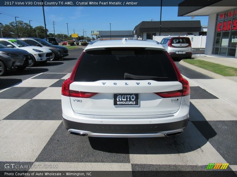 Crystal White Pearl Metallic / Amber 2017 Volvo V90 Cross Country T6 AWD