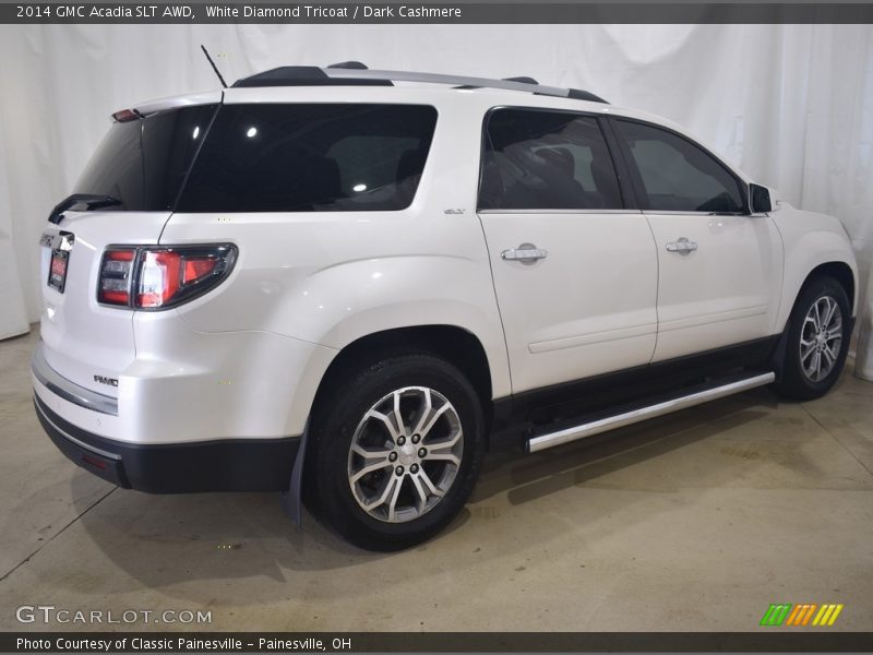 White Diamond Tricoat / Dark Cashmere 2014 GMC Acadia SLT AWD