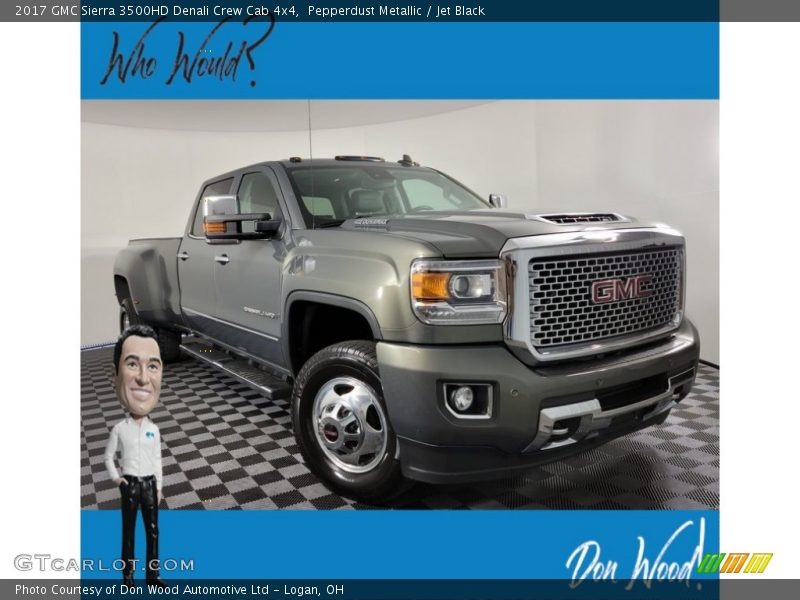 Pepperdust Metallic / Jet Black 2017 GMC Sierra 3500HD Denali Crew Cab 4x4