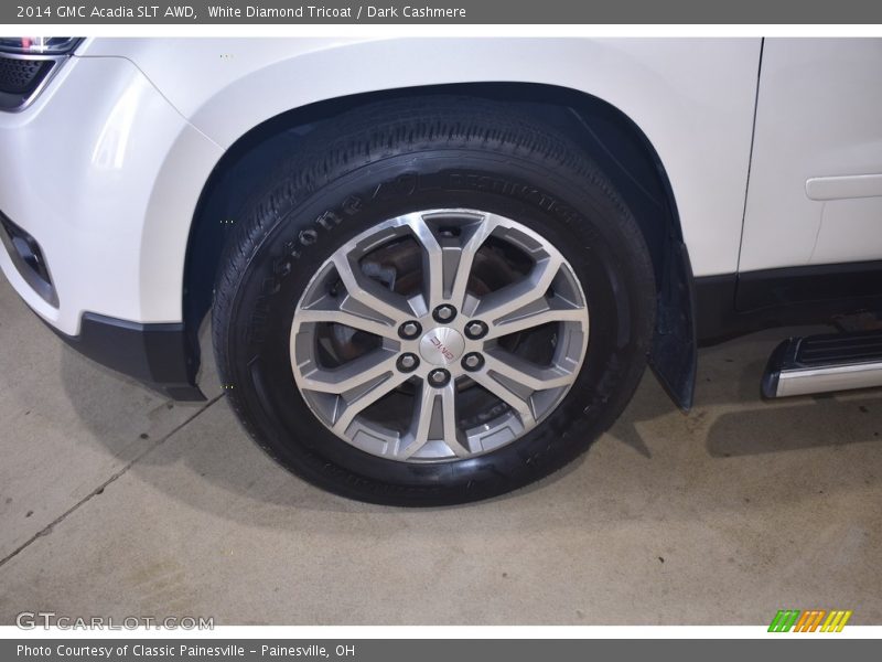 White Diamond Tricoat / Dark Cashmere 2014 GMC Acadia SLT AWD