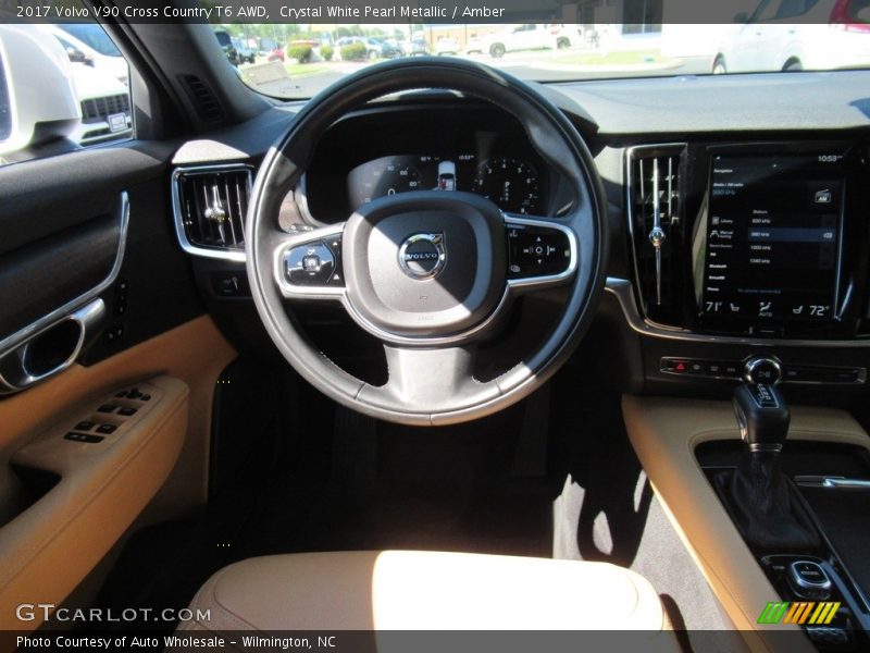 Crystal White Pearl Metallic / Amber 2017 Volvo V90 Cross Country T6 AWD