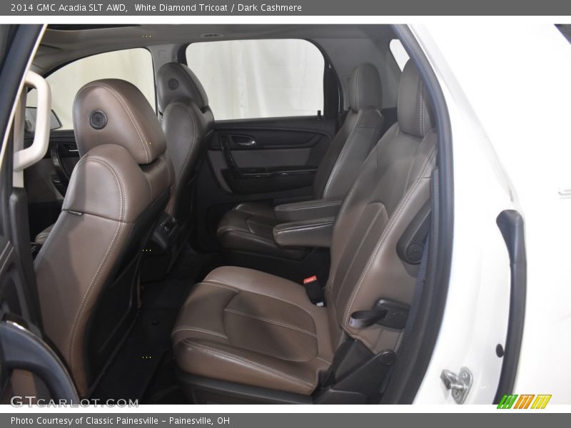 White Diamond Tricoat / Dark Cashmere 2014 GMC Acadia SLT AWD