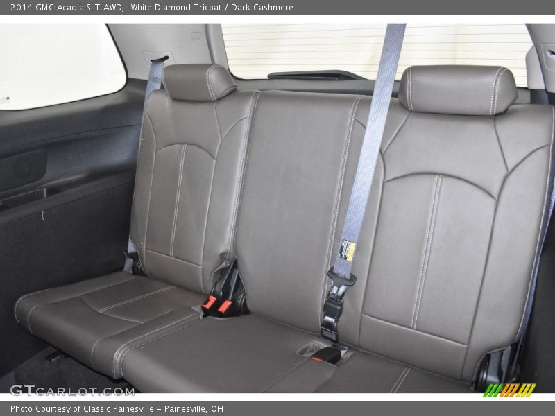 White Diamond Tricoat / Dark Cashmere 2014 GMC Acadia SLT AWD