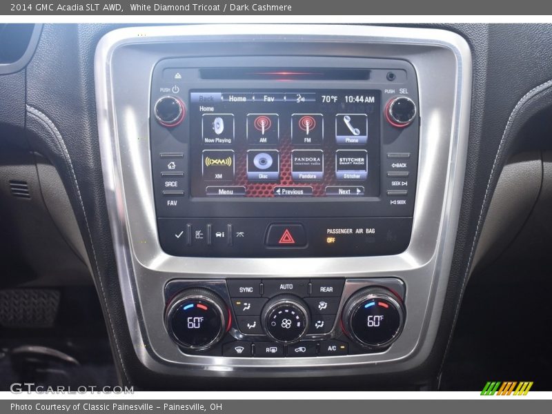 White Diamond Tricoat / Dark Cashmere 2014 GMC Acadia SLT AWD