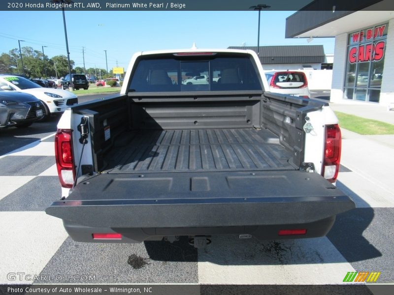 Platinum White Pearl / Beige 2020 Honda Ridgeline RTL AWD