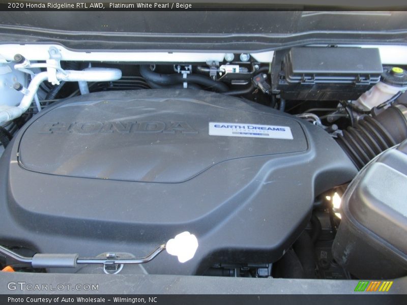 Platinum White Pearl / Beige 2020 Honda Ridgeline RTL AWD