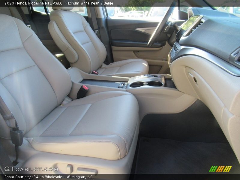 Platinum White Pearl / Beige 2020 Honda Ridgeline RTL AWD