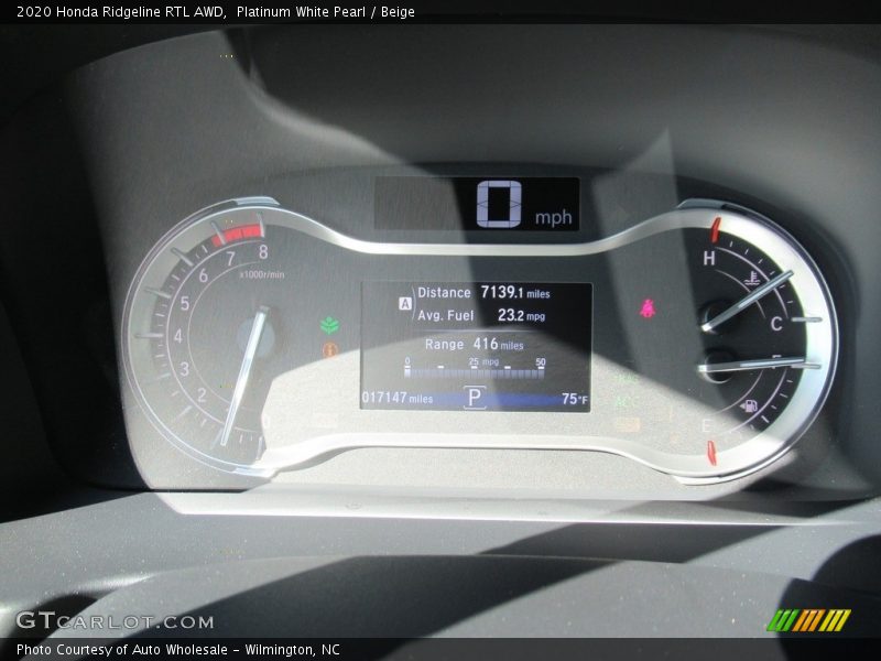 Platinum White Pearl / Beige 2020 Honda Ridgeline RTL AWD