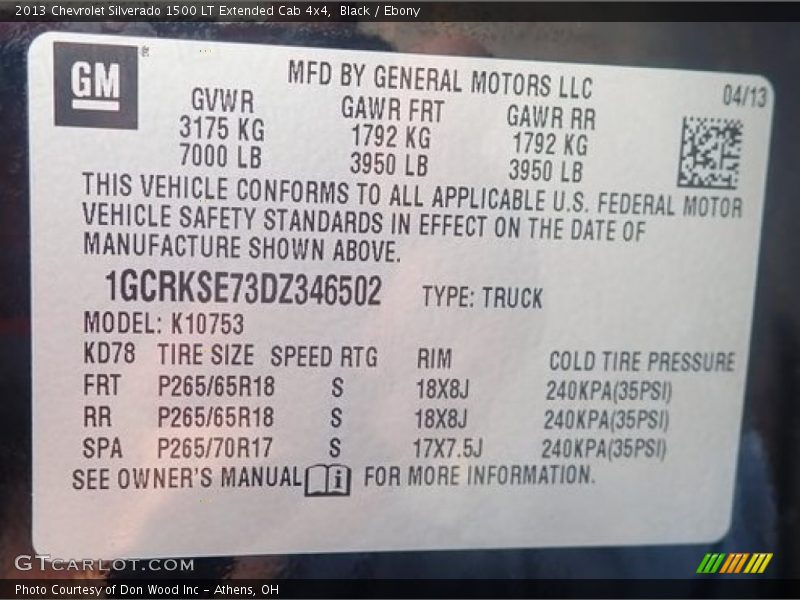 Black / Ebony 2013 Chevrolet Silverado 1500 LT Extended Cab 4x4