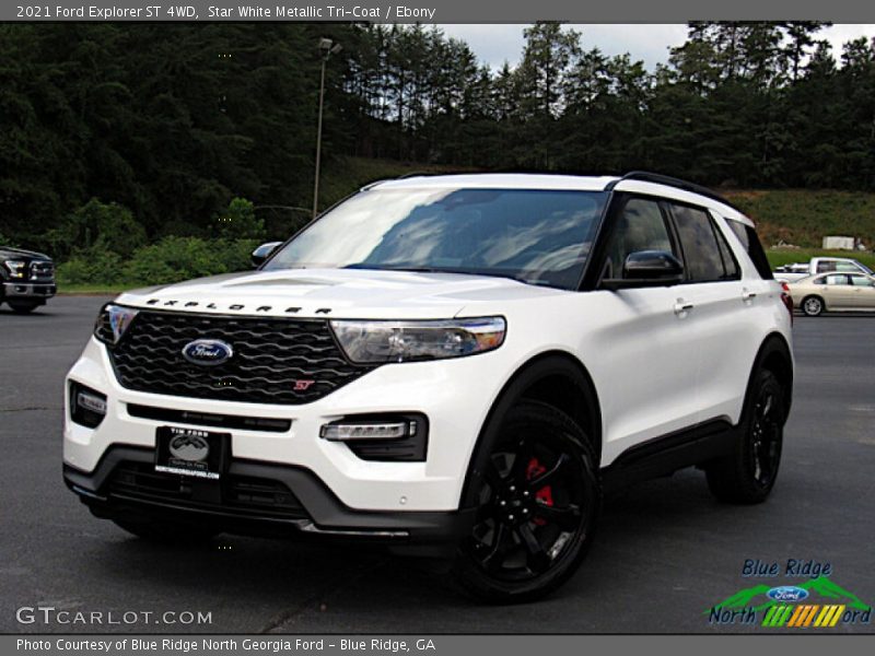 Star White Metallic Tri-Coat / Ebony 2021 Ford Explorer ST 4WD