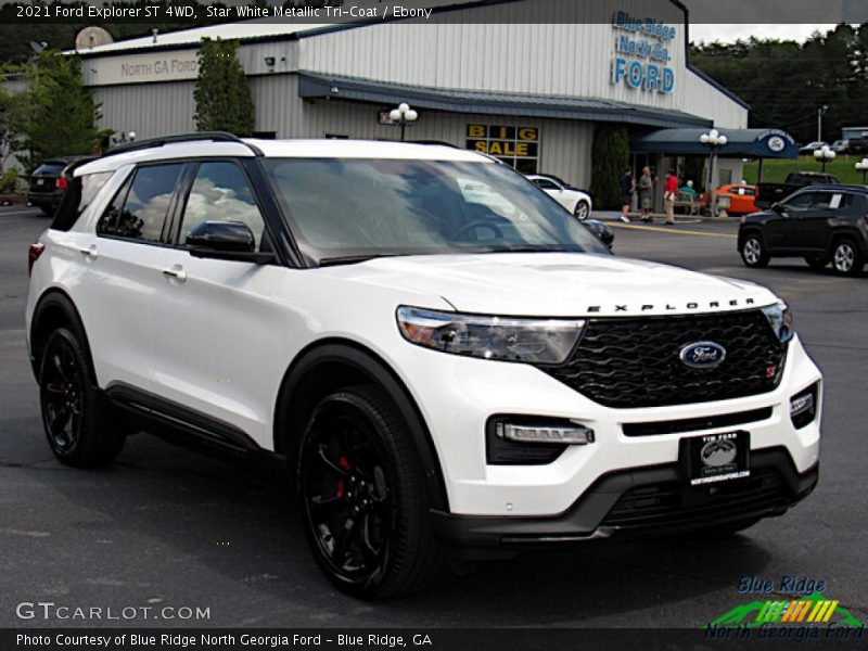 Star White Metallic Tri-Coat / Ebony 2021 Ford Explorer ST 4WD