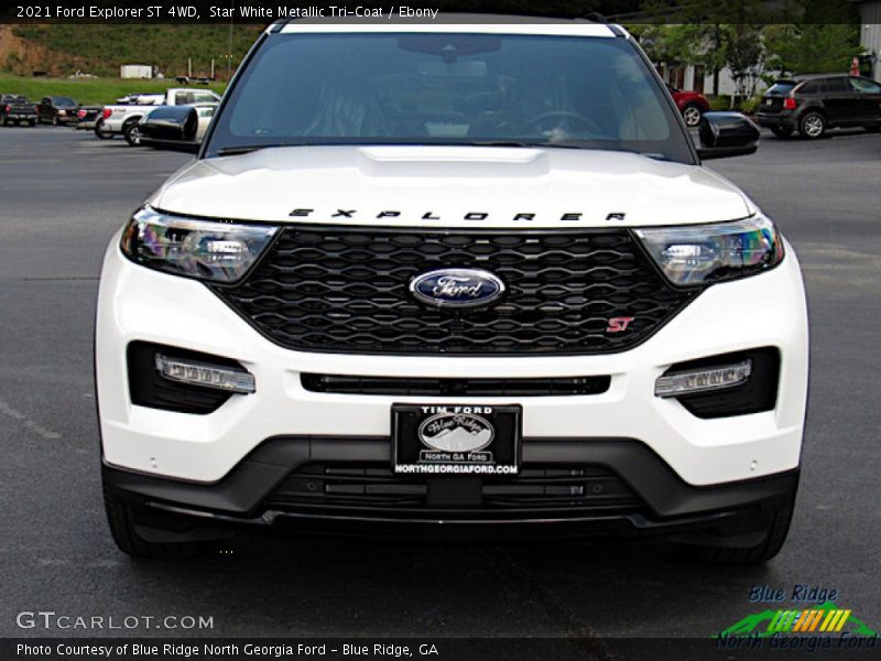 Star White Metallic Tri-Coat / Ebony 2021 Ford Explorer ST 4WD