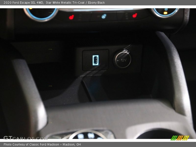 Star White Metallic Tri-Coat / Ebony Black 2020 Ford Escape SEL 4WD