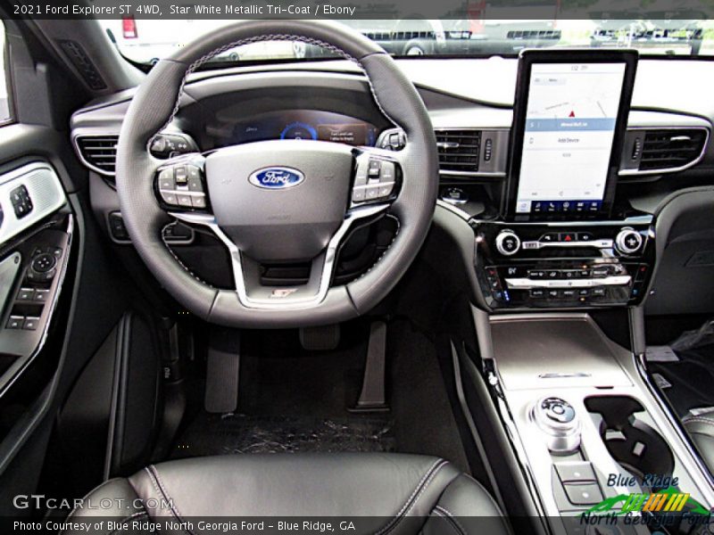 Star White Metallic Tri-Coat / Ebony 2021 Ford Explorer ST 4WD