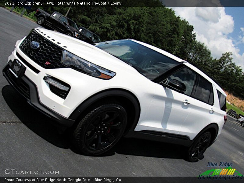 Star White Metallic Tri-Coat / Ebony 2021 Ford Explorer ST 4WD