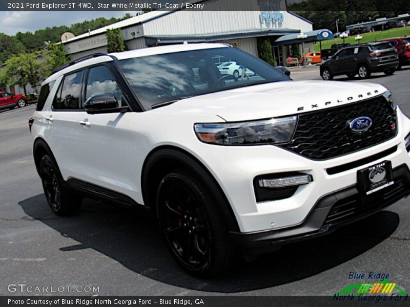 Star White Metallic Tri-Coat / Ebony 2021 Ford Explorer ST 4WD