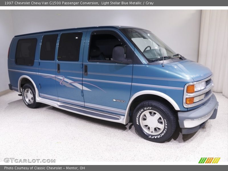 Light Stellar Blue Metallic / Gray 1997 Chevrolet Chevy Van G1500 Passenger Conversion