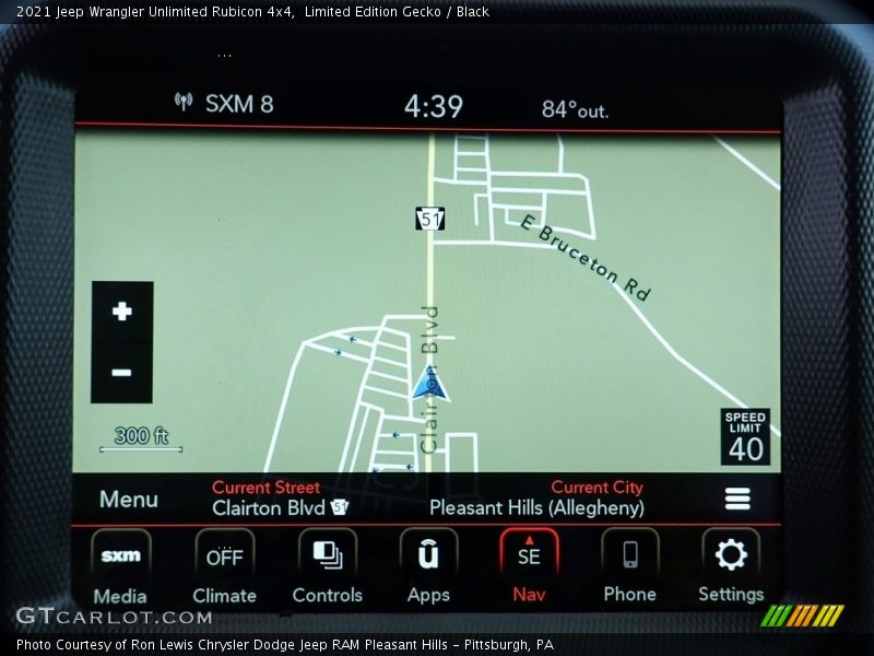 Navigation of 2021 Wrangler Unlimited Rubicon 4x4