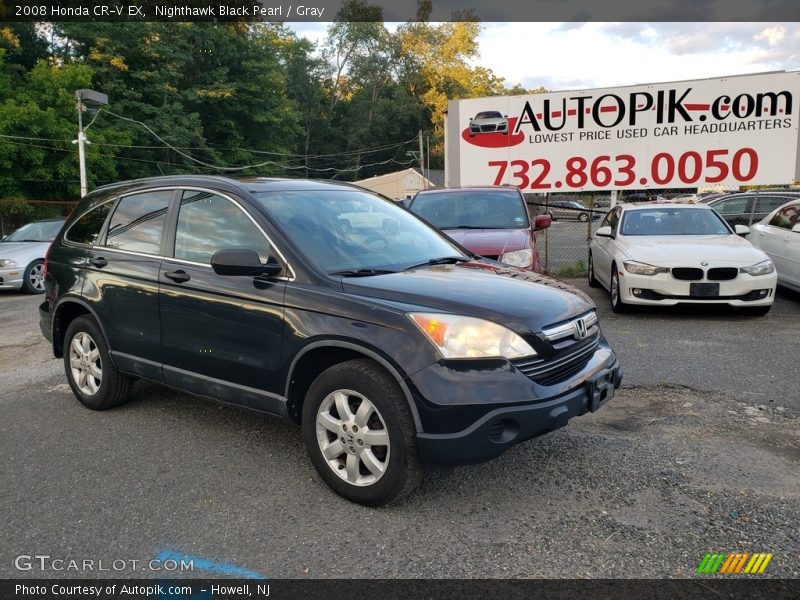 Nighthawk Black Pearl / Gray 2008 Honda CR-V EX
