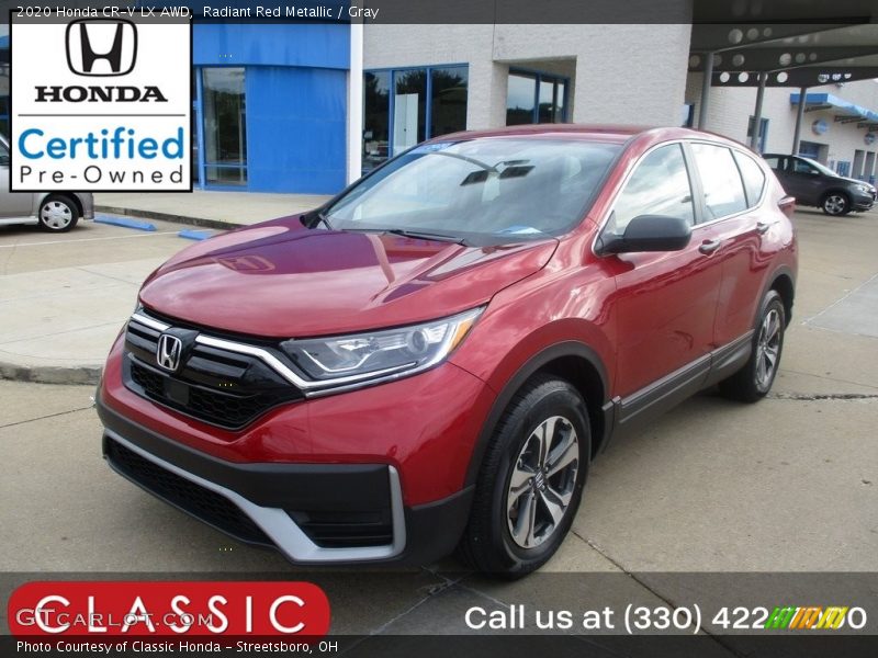 Radiant Red Metallic / Gray 2020 Honda CR-V LX AWD