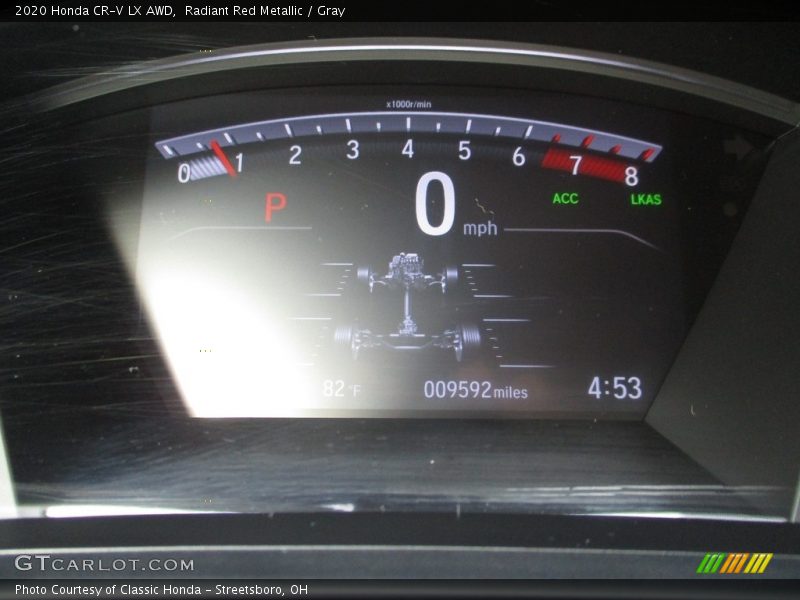 Radiant Red Metallic / Gray 2020 Honda CR-V LX AWD