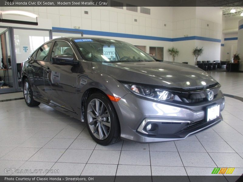 Modern Steel Metallic / Gray 2019 Honda Civic EX Sedan