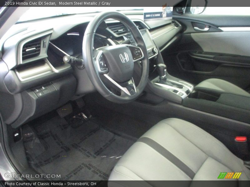 Modern Steel Metallic / Gray 2019 Honda Civic EX Sedan